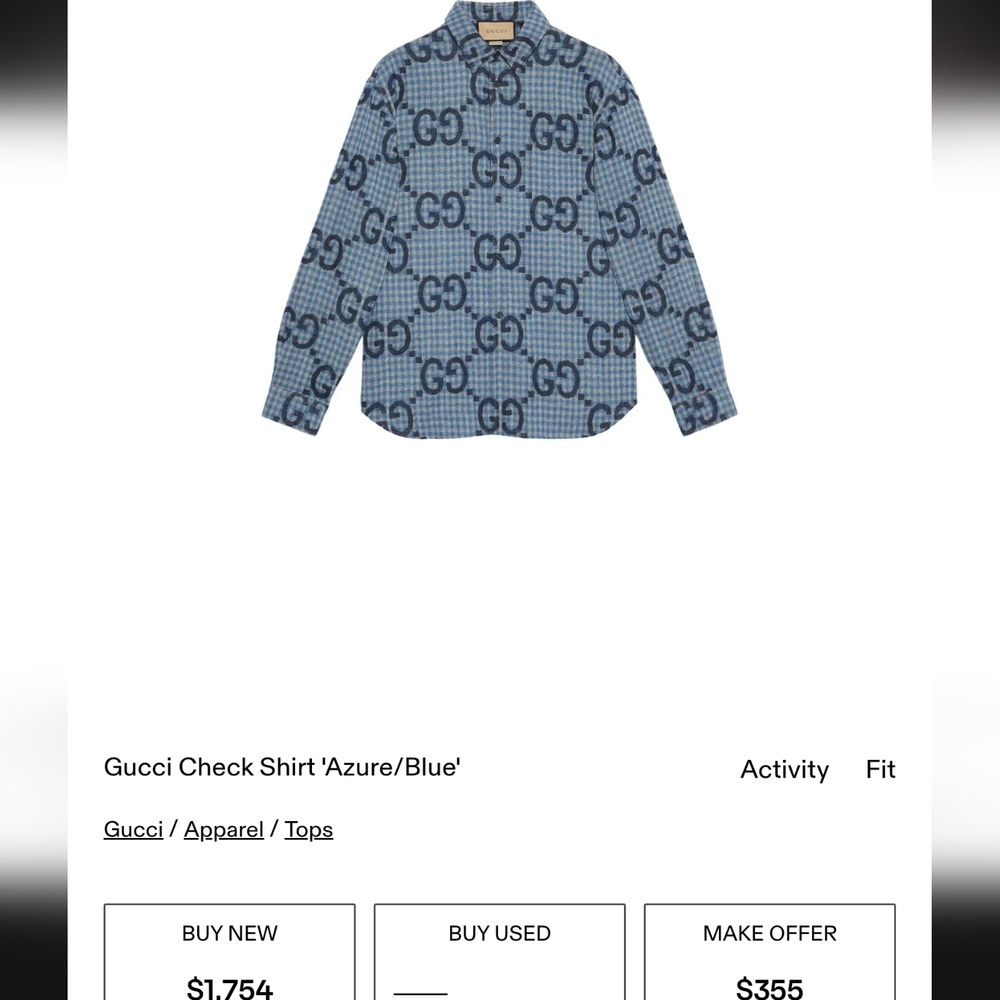 Made In Italy Gucci Jumbo GG checked 100% wool shirt - Picture 10 of 16